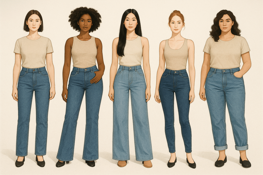 how to choose the right jeans for your body type image